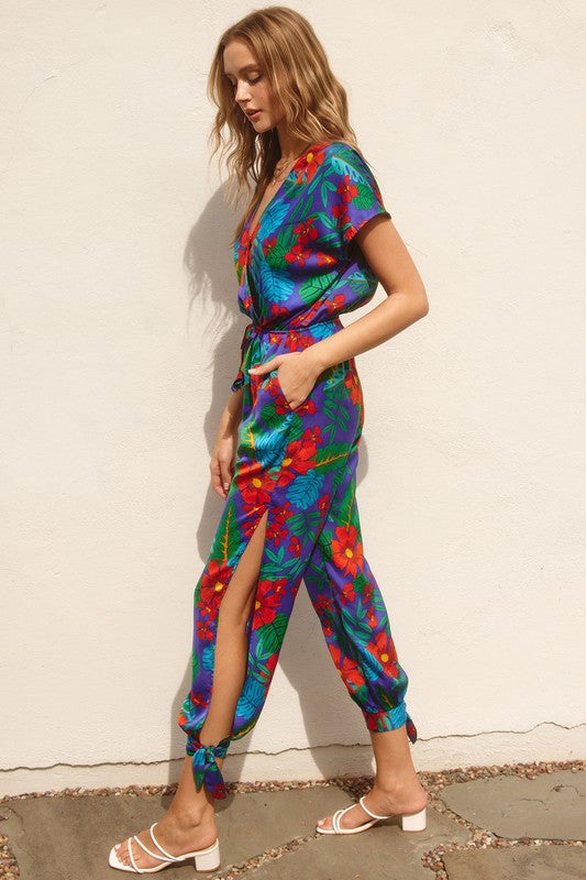 Flora Tropical Print Jumpsuit