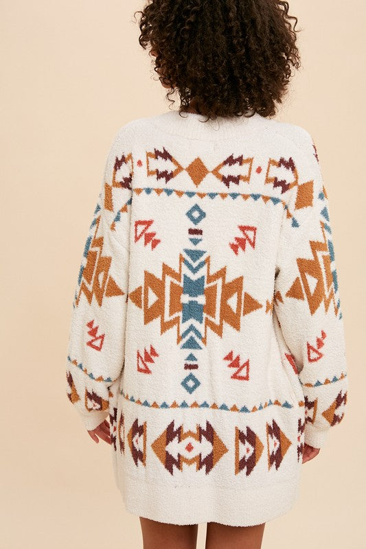 Maeve Patterned Knit Cardigan Sweater