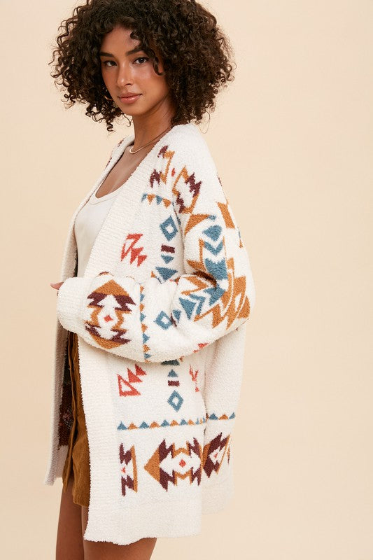 Maeve Patterned Knit Cardigan Sweater