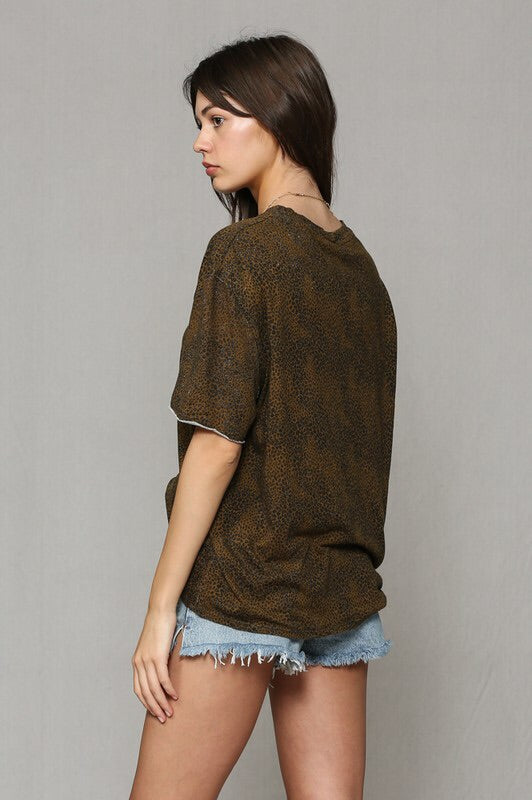 Leopard Print Crew Neck